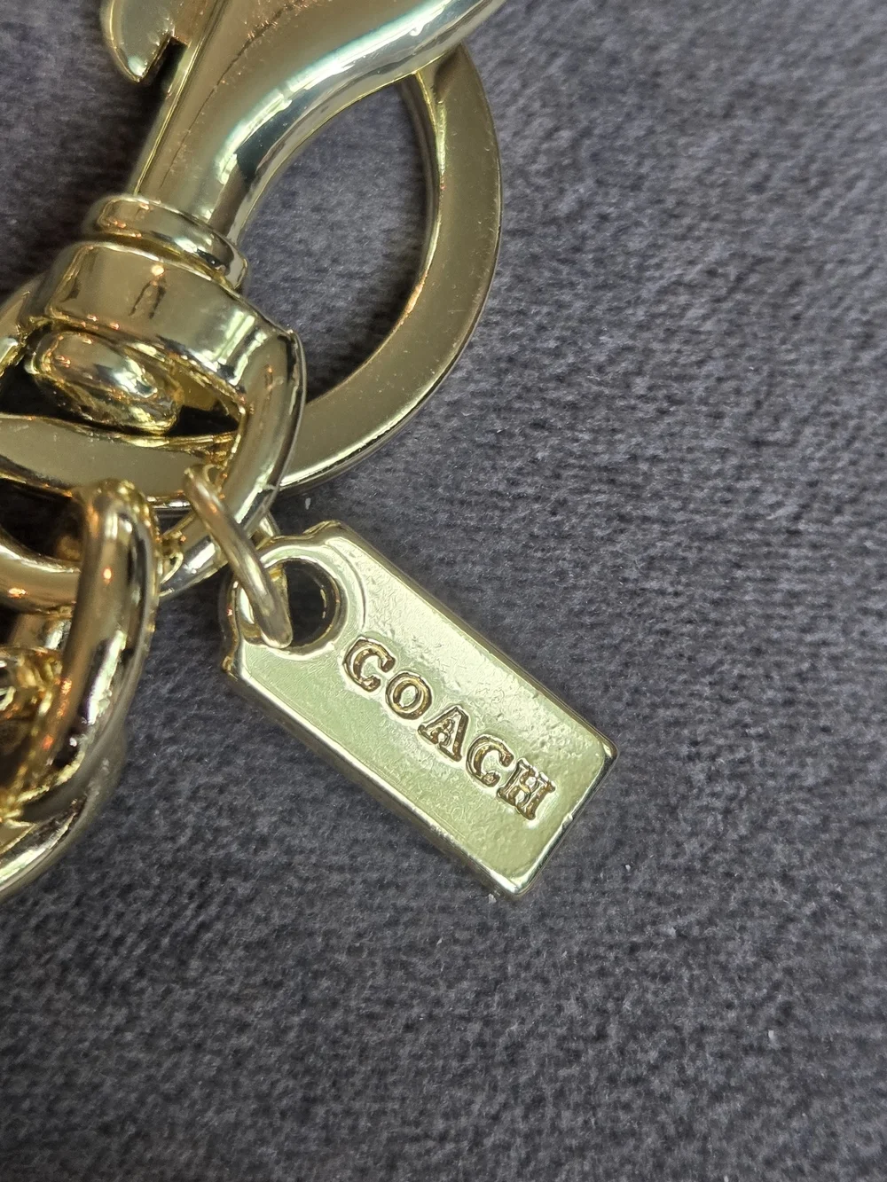 Coach Gold Tone Logo Keychain Charm - Picture 4 of 5